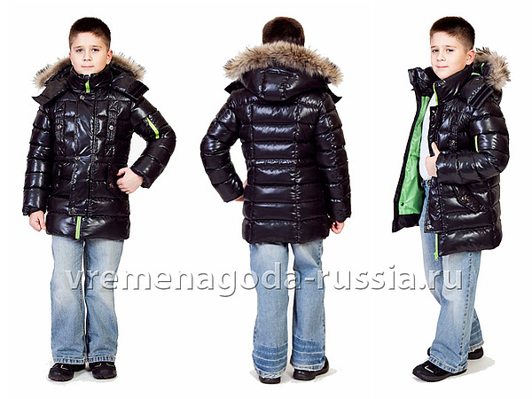 Детская зимняя куртка на искусственном лебяжьем пуху для мальчика 