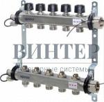 Uponor Smart S коллектор с клапанами стальной, выходы 7x3/4 Евроконус