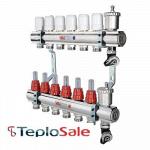 Коллекторный блок Valtec 1 1/4quot; x 3/4quot;, quot;евроконусquot;со встроенными расходомерами на 6 контуров